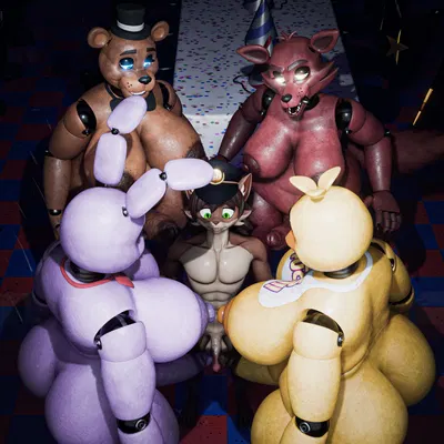 bonnie (fnaf), chica (fnaf), classic chica (fnaf) (five nights at freddy's, scott cawthon) created by thedirtyant