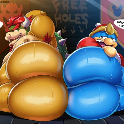 bowser, king dedede (kirby (series), mario bros) created by el booki