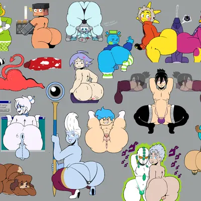 boyfriend (fnf), digby (animal crossing), echoes (jjba) (animal crossing, diamond is unbreakable) created by melomor