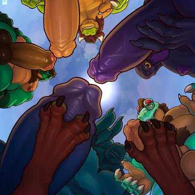 brendan (trickrex), lambert (carnotaurus), trick rex (character) (microsoft, minecraft) created by trick rex