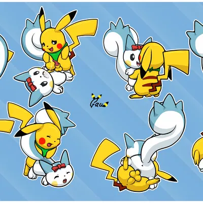 cache (pachirisu), lust (pikachu) (everstone guild, nintendo) created by gau (artist)