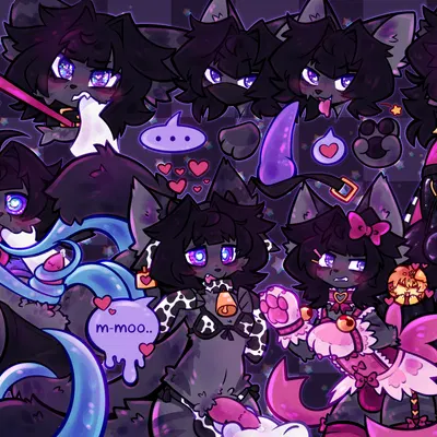 cade (etchasketch), hibiki nyatani (ikitsunyan), puppy (pupflower) created by sinfulkitz