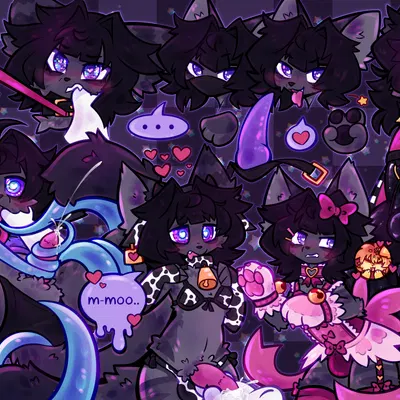 cade (etchasketch), hibiki nyatani (ikitsunyan), puppy (pupflower) created by sinfulkitz