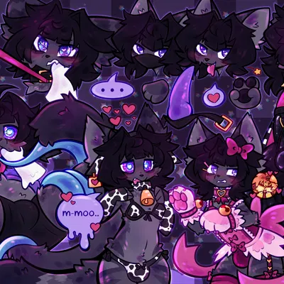 cade (etchasketch), hibiki nyatani (ikitsunyan), puppy (pupflower) created by sinfulkitz