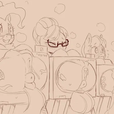 caramel (mlp), mayor mare (mlp), raven inkwell (mlp) (friendship is magic, hasbro) created by cold-blooded-twilight