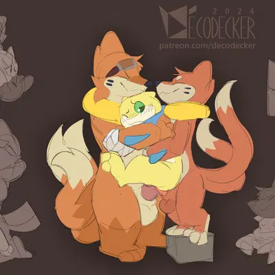 chester (decodecker), finn (decodecker), theo (decodecker) (nintendo, pokemon) created by decodecker