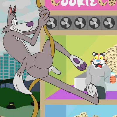 chip the wolf, tony the tiger (cookie crisp, frosted flakes) created by planetxylox