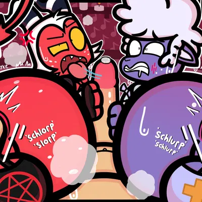 collin (helluva boss), moxxie (helluva boss) (hellaverse, helluva boss) created by mykendyke