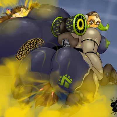 d.va (overwatch), orisa (overwatch) (blizzard entertainment, overwatch) created by blossonflower