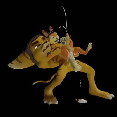 daxter, ratchet (ratchet and clank) (insomniac games, jak and daxter) created by rasterraccoon, xinnyc