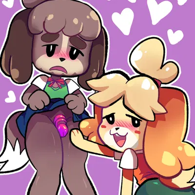 digby (animal crossing), isabelle (animal crossing) (animal crossing, nintendo) created by wafflecat