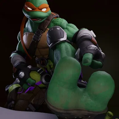 donatello (tmnt), michelangelo (tmnt) (teenage mutant ninja turtles) created by sticks (artist)