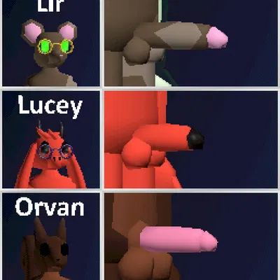 felix (d3nofur), flynn (d3nofur), gordon (d3nofur) (mythology, penis lineup) created by d3nofur