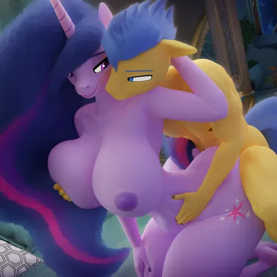 flash sentry (mlp), queen twilight (mlp), twilight sparkle (mlp) (friendship is magic, hasbro) created by hooves-art