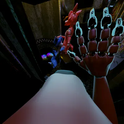 foxy (fnaf), krystal (star fox) (five nights at freddy's, five nights at freddy's 2) created by mikabb