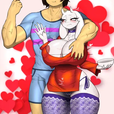 frisk (undertale), toriel (undertale, undertale (series)) created by maned kitsune