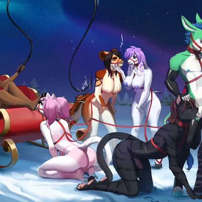 hakhari (character), mally (malyficus), melissa (daniothewolf) (christmas) created by neisa