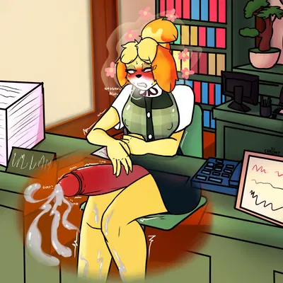 isabelle (animal crossing) (animal crossing, nintendo) created by chromer exe