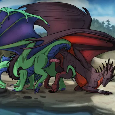 kalinda (dark dragon2694), listria (listria-dragoness) (european mythology, mythology) created by moonski