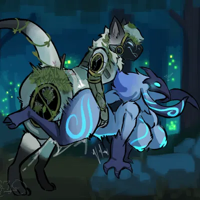 kindred (lol), lamb (lol), ozias (protogen) (league of legends, riot games) created by commanderthings