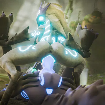 kindred (lol), lamb (lol), wolf (lol) (league of legends, riot games) created by asscaster, thedirtyant