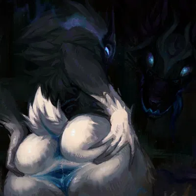 kindred (lol), lamb (lol), wolf (lol) (league of legends, riot games) created by yryrushkaa