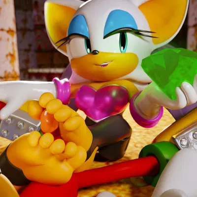 knuckles the echidna, rouge the bat (sega, sonic the hedgehog (series)) created by nouvaera