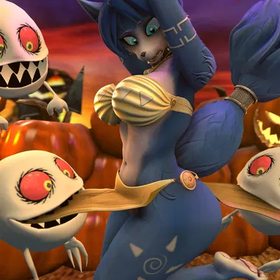 krystal (star fox) (halloween, nintendo) created by furchev