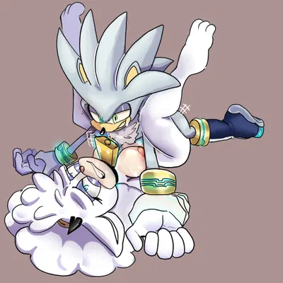 lanolin the sheep (sonic), silver the hedgehog (idw publishing, sega) created by nicole chees