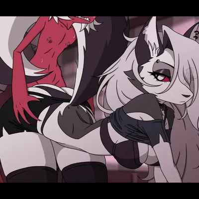 loona (helluva boss), moxxie (helluva boss) (hellaverse, helluva boss) created by kyde