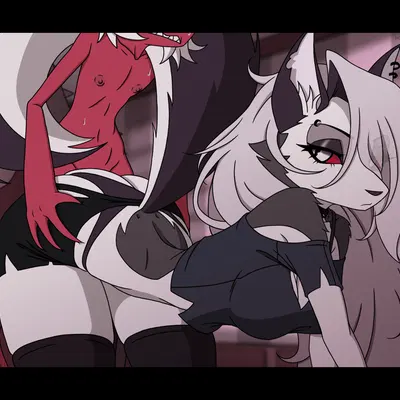 loona (helluva boss), moxxie (helluva boss) (hellaverse, helluva boss) created by kyde