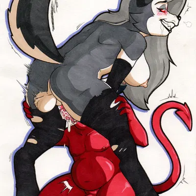 loona (helluva boss), moxxie (helluva boss) (hellaverse, helluva boss) created by rotten owl