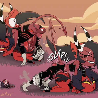 millie (helluva boss), moxxie (helluva boss), sallie may (helluva boss) (hellaverse, helluva boss) created by cothswoller