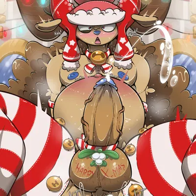 monkey d. luffy, tony tony chopper, tony tony chopper (horn point form) (christmas, one piece) created by mrt0ony