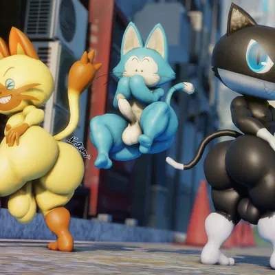 morgana (persona), navirou, puar (dragon ball) (capcom, dragon ball) created by okami-san1500 (artist)