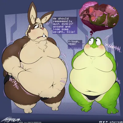 peppy hare, slippy toad (nintendo, star fox) created by afurreak