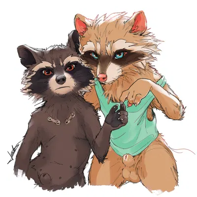 peter quill, rocket raccoon (guardians of the galaxy, marvel) created by lando