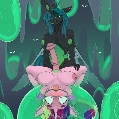 princess cadance (mlp), queen chrysalis (mlp) (friendship is magic, hasbro) created by chapaevv