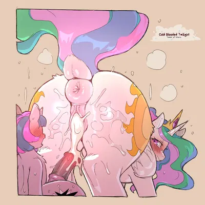 princess celestia (mlp), twilight sparkle (mlp) (friendship is magic, hasbro) created by cold-blooded-twilight