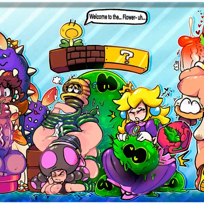 princess daisy, princess peach, toadette (mario bros, nintendo) created by generalplorp