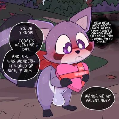 rambley raccoon (indigo park, valentine's day) created by crushpepper