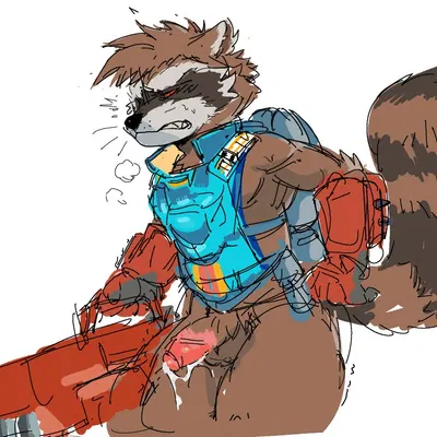 rocket raccoon (guardians of the galaxy, marvel) created by artxtcy