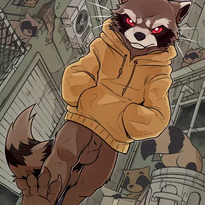 rocket raccoon (guardians of the galaxy, marvel) created by draite