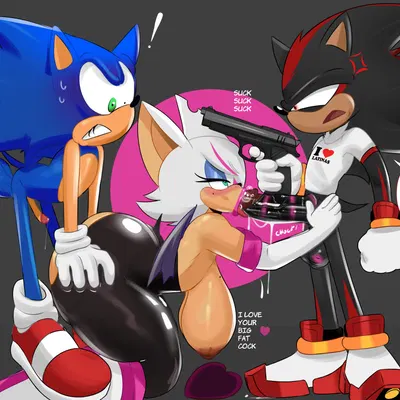 rouge the bat, shadow the hedgehog, sonic the hedgehog (sega, shadow loves latinas) created by gomezcat