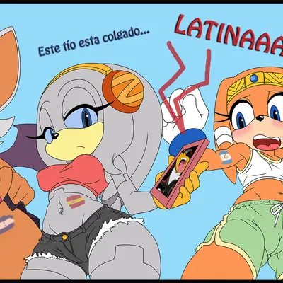 rouge the bat, shadow the hedgehog, tikal the echidna (sega, shadow loves latinas) created by zeta r-02