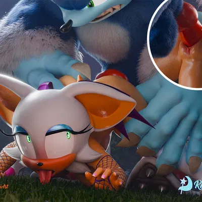 rouge the bat, sonic the hedgehog, sonic the werehog (sega, sonic the hedgehog (series)) created by reinbou