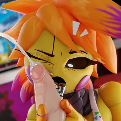 showbiz toy chica, toy chica (fnaf) (five nights at freddy's, five nights at freddy's 2) created by vincead