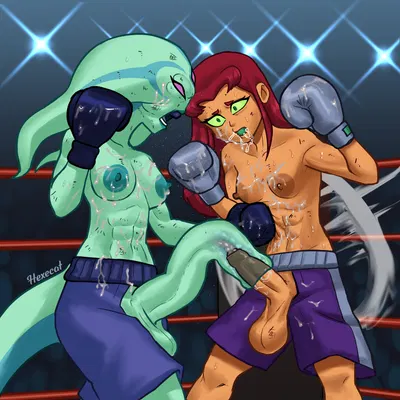 starfire (teen titans), xylene (ben 10, cartoon network) created by hexecat