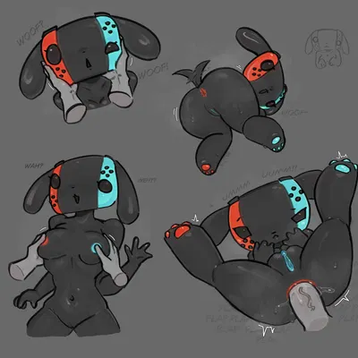 switch dog (nintendo, nintendo switch) created by monyauwu