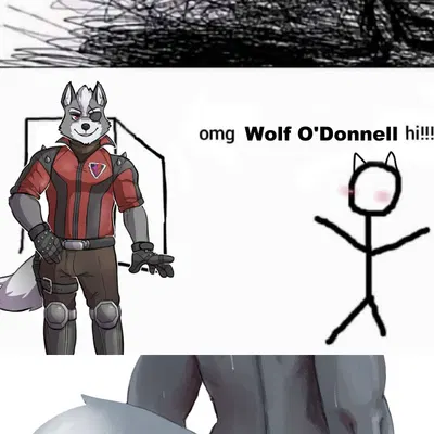 wolf o'donnell (nintendo, omg hi!) created by saintbullart